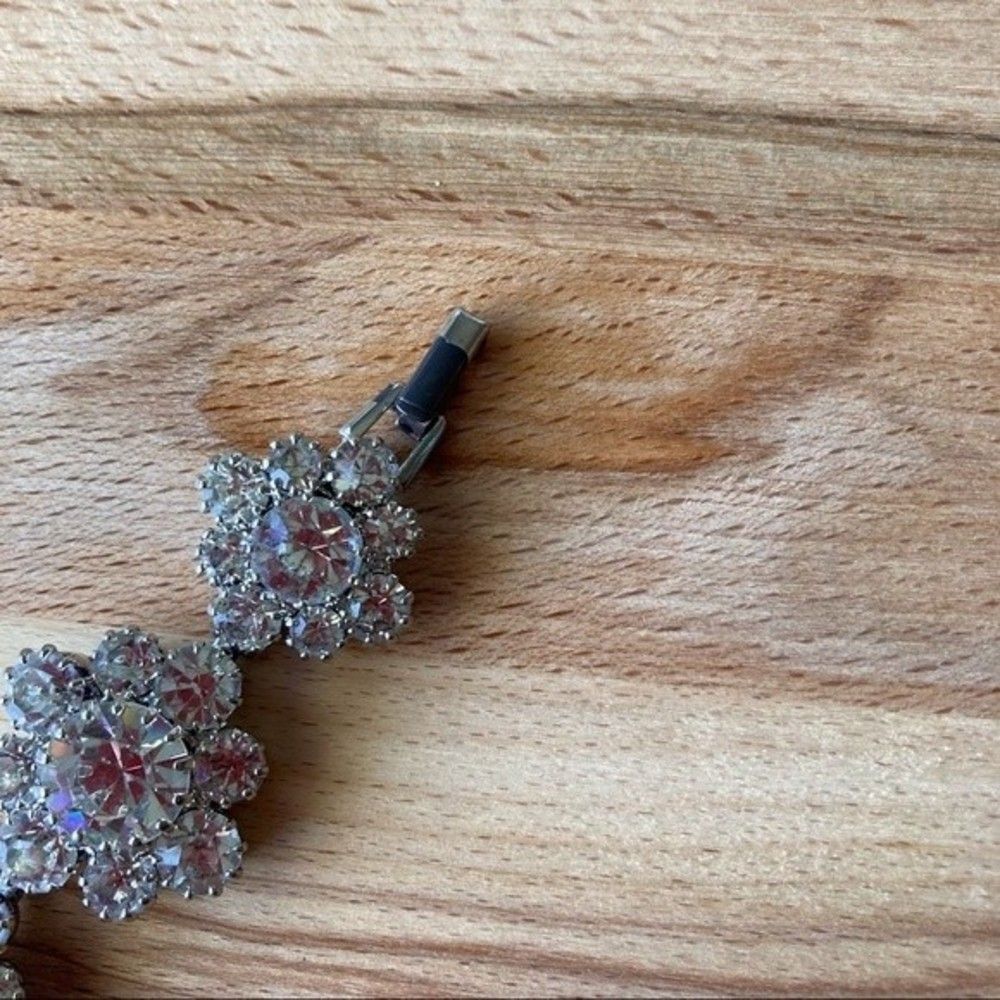 Crystal Rhinestone Marie Ferra Vintage Flower Bracelet - Picture 9 of 9